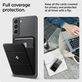 AMP02834 - Universal Card Holder Smart Fold in black showing the full coverage protection, keep all the cards covered for privacy and protected at all times with a flip
