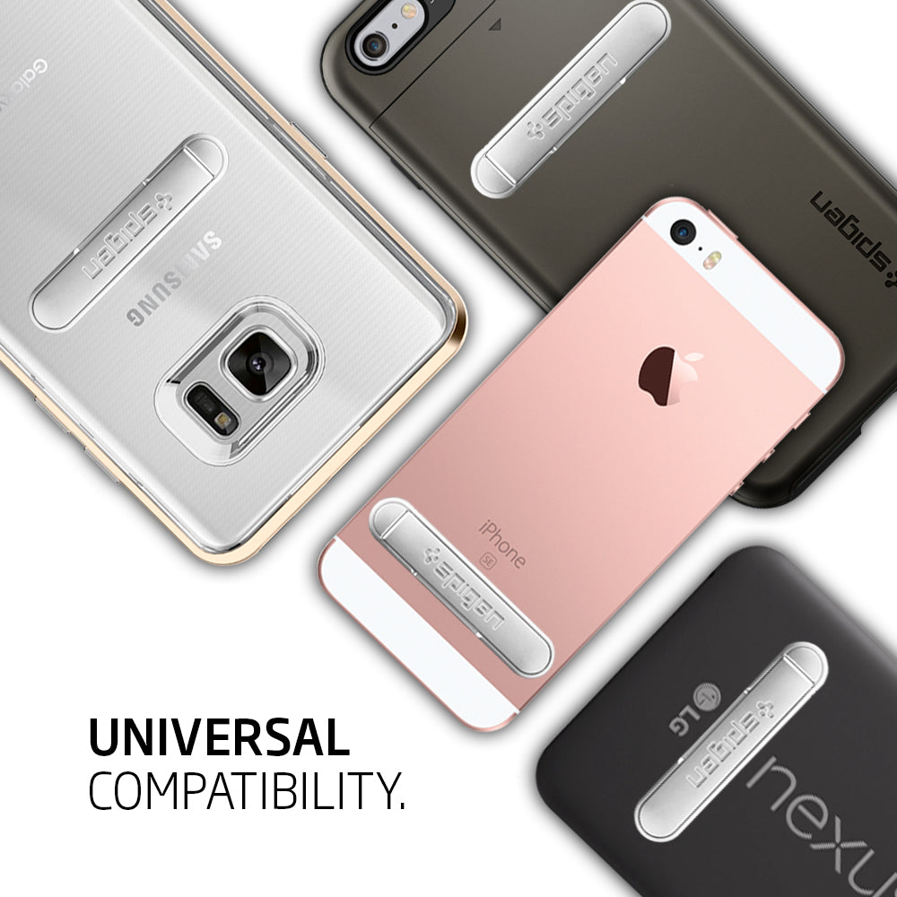000EM21073 - U100 Universal Kickstand (Metal) in rose gold showing the universal compatibility