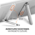 000EM21073 - U100 Universal Kickstand (Metal) in rose gold showing the magnetic closure and premium metal body. Avoid flimsy kickstands via magnetic closure