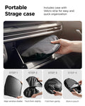 ACP11459 - Universal CryoShade UO260 S showing four-step folding and storage process with pouch being placed into car glove compartment