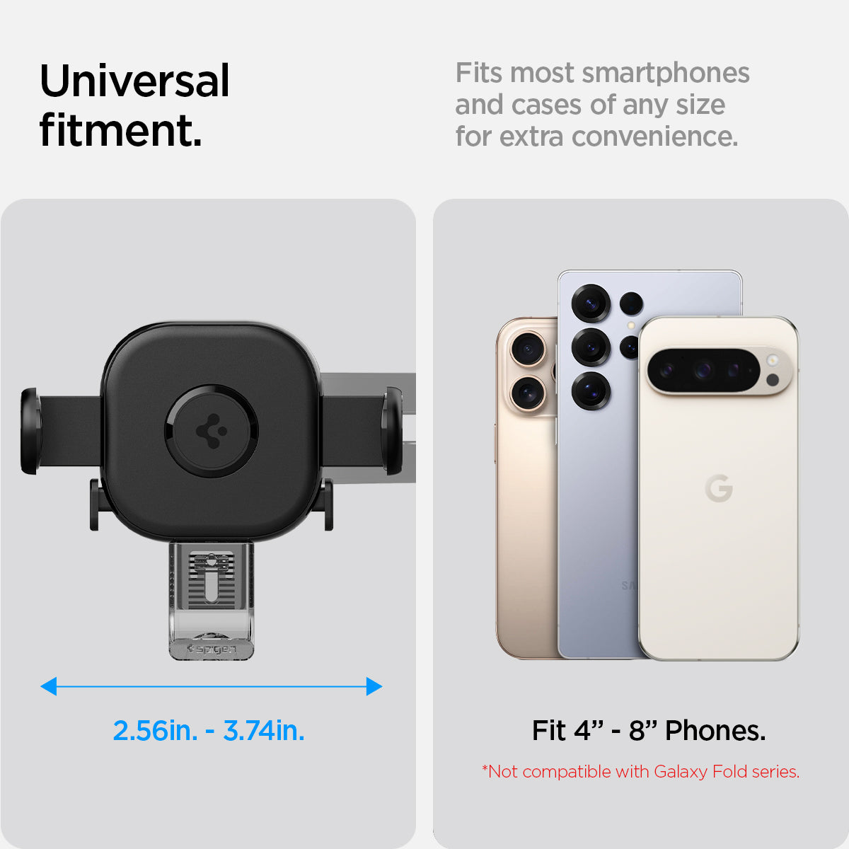 ACP07871 - Tesla Tap Lock Universal Mount ITLST90 in Black fit most smartphones and cases of any size for extra convenience. Universal fitment.