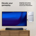 AGP08541 - PlayStation 5 Slim Console Mount VG210 in White showing how to elevate your game play, organize your space, vertically mount and secure your PlayStation