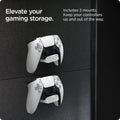 AMP06397 - PlayStation 5 Controller Mount | VG300 in White showing the elevate your gaming storage. Includes 2 mounts. Keep your controllers up and out of the way