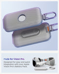 AGP08663 - Apple Vision Pro Klasden Battery Pack Holder in Silver Gray showing the made for vision pro. Designed for easy and quick integration with your Apple Vision's Pro Battery Pack