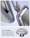 AGP08663 - Apple Vision Pro Klasden Battery Pack Holder in Silver Gray showing the secure closure. Nylon straps and embedded magnets keep the battery secure inside the case