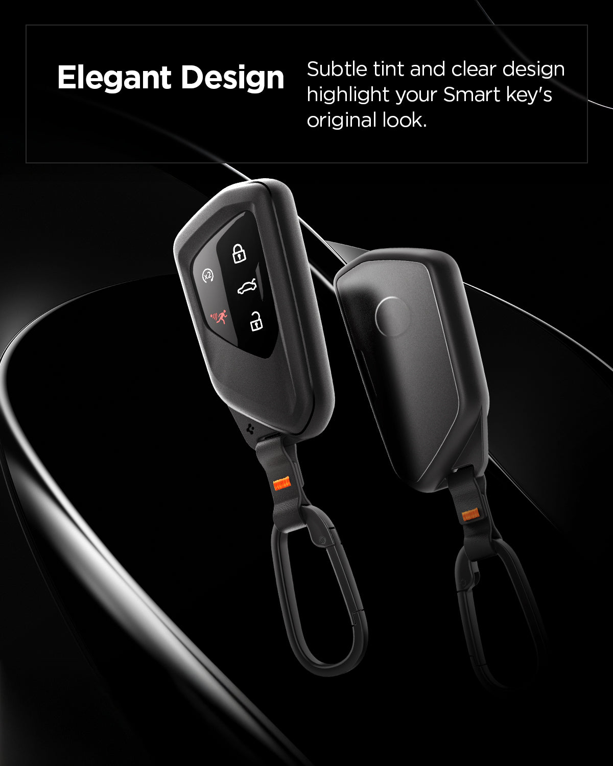 ACS10426 - Volkswagen Key Fob Cover | VK100 in Matte Black showing the elegant design. Subtle tint, and clear design highlight your Smart key's original look. 