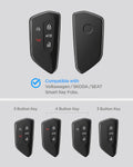 ACS10426 - Volkswagen Key Fob Cover | VK100 in Matte Black showing the compatibility. Compatible only with Volkswagen/SKODA/SEAT Smart Key Fobs. 5 button key, 4 button key, 3-button key. 