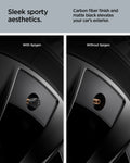 ACP09331 - Tesla Series Valve Stem Cover VS100 showing sleek sporty aesthetics. carbon fiber finish and matte black elevates your car's exterior