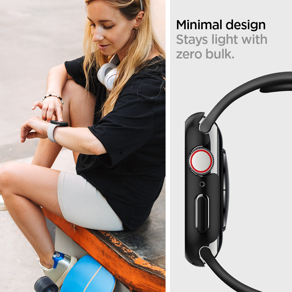 061CS24484 - Apple Watch Series (Apple Watch (40mm)) Case Thin Fit in black stays light with zero bulk. Minimal design.