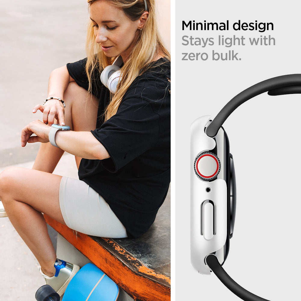 061CS24485 - Apple Watch Series (Apple Watch (40mm)) Case Thin Fit in white stays light with zero bulk. Minimal design.