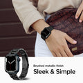 AMP04803 - Apple Watch Series 11/10 42mm, 9/8/7 41mm, SE3/SE2/SE/6/5/4 40mm, 3/2/1 38mm Modern Fit Black showing matte metallic finish. sleek and simple