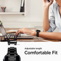 AMP04803 - Apple Watch Series 11/10 42mm, 9/8/7 41mm, SE3/SE2/SE/6/5/4 40mm, 3/2/1 38mm Modern Fit Black showing adjustable length. comfortable fit.
