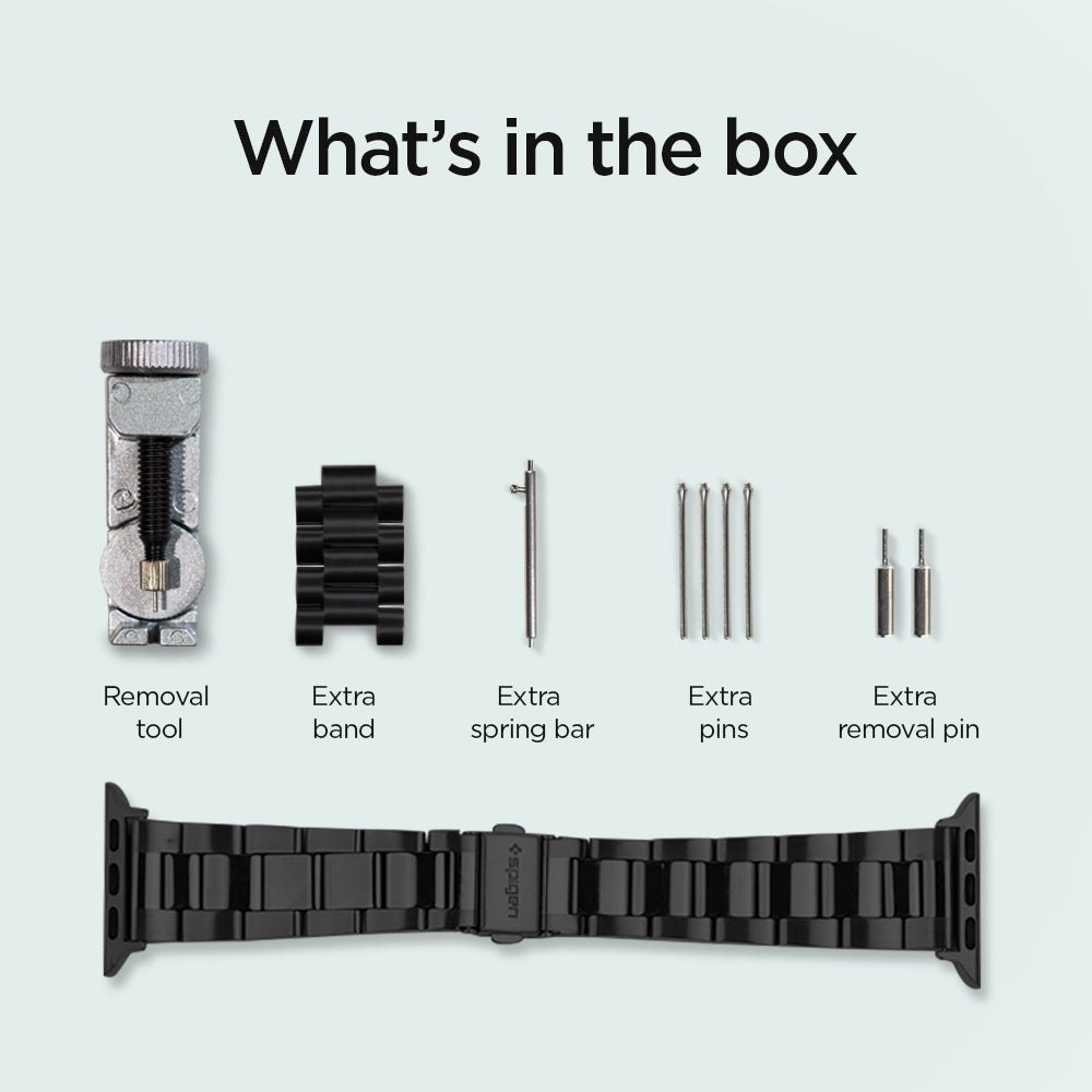 AMP04803 - Apple Watch Series 11/10 42mm, 9/8/7 41mm, SE3/SE2/SE/6/5/4 40mm, 3/2/1 38mm Modern Fit Black