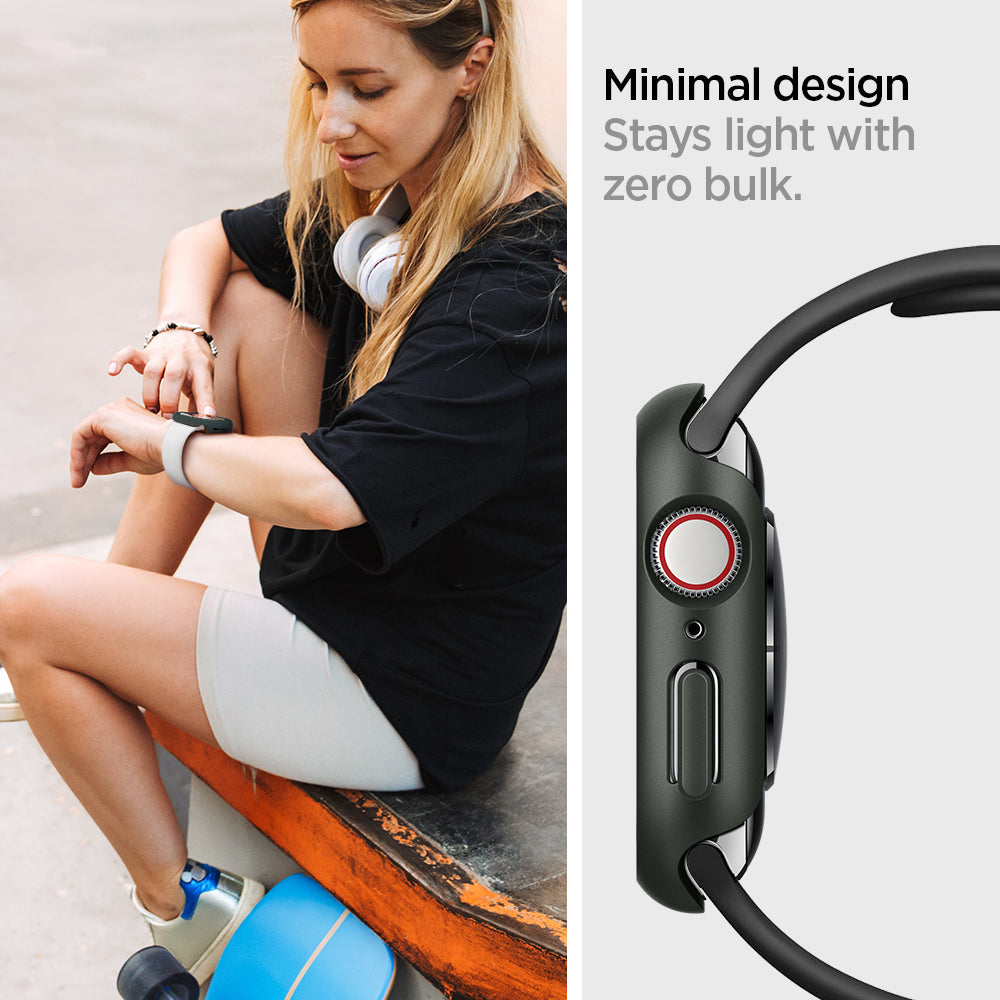 ACS02000 - Apple Watch Series (44mm) Case Thin Fit in military green stays light with zero bulk. Minimal design.