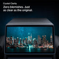AGL07586 - Model 3 (2024-2025) Highland Screen Protector Glas.tR SLIM | Anti-Glare (Rear) in Clear showing the crystal clarity. Zero blemishes. Just as clear as the original