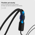 AFA05784 - Universal Wrist Strap (2 Pack) in Dark Black showing the flexible yet sturdy. Dacron braided body strap perfect for daily use with its elasticity and stability. Length 0.8M