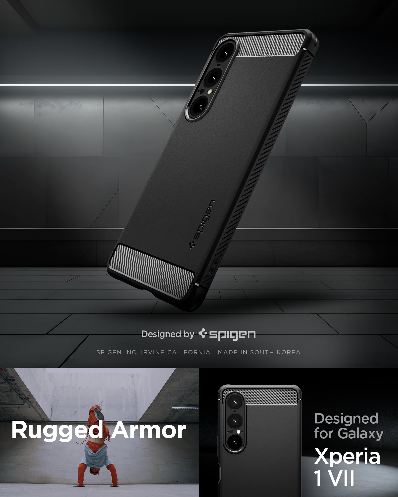 ACS09591 - Sony Xperia 10 VII Case Rugged Armor in Matte Black 