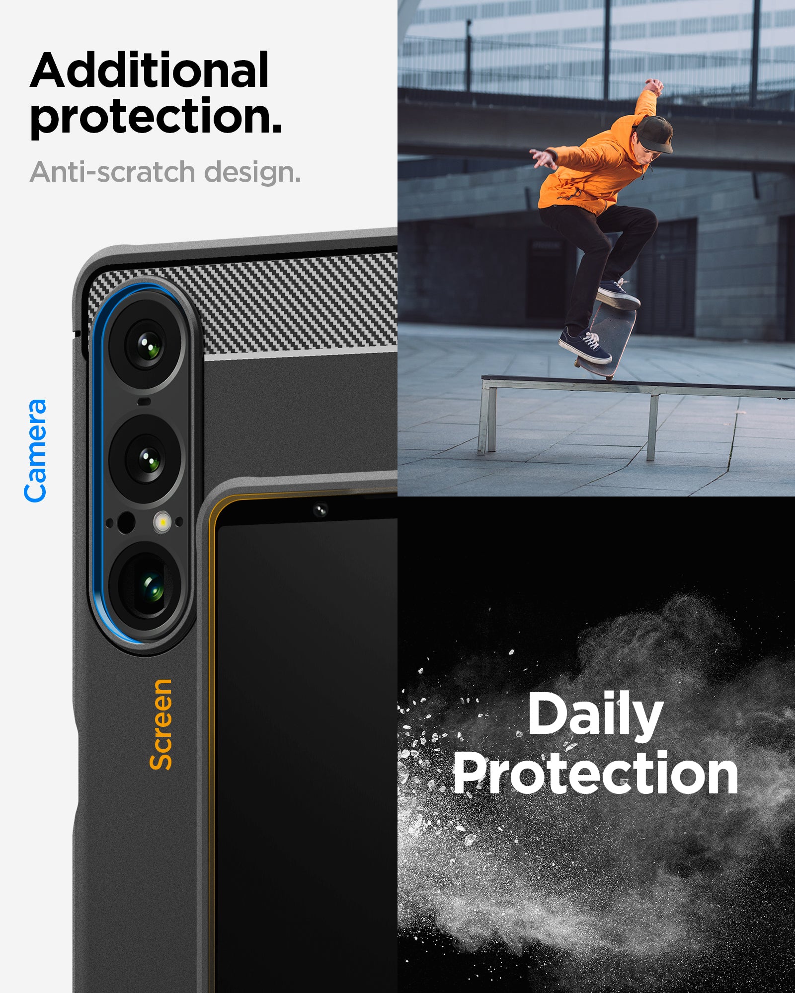 ACS09591 - Sony Xperia 10 VII Case Rugged Armor in Matte Black 