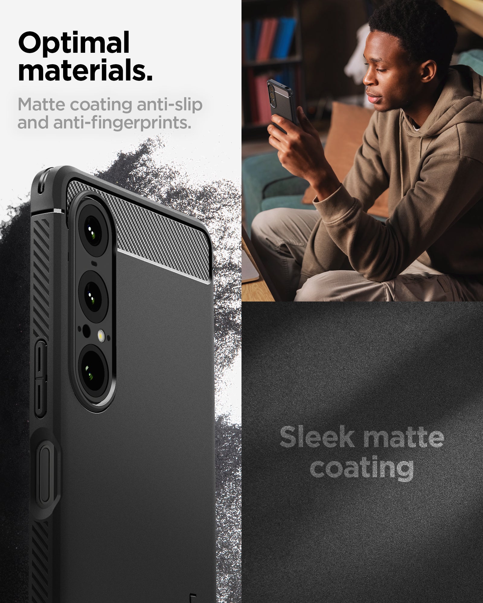 ACS09591 - Sony Xperia 10 VII Case Rugged Armor in Matte Black 