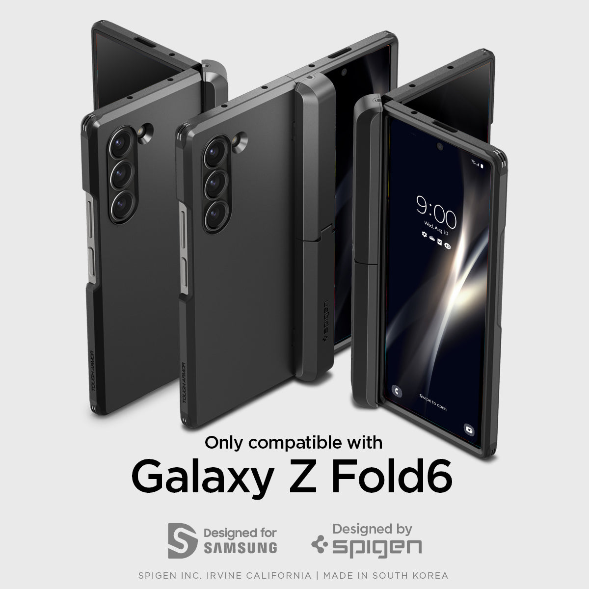 ACS07826 - Galaxy Z Fold 6 Case Tough Armor Pro P in Black showing the compatibility only with Galaxy Z Fold 6