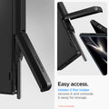 ACS07826 - Galaxy Z Fold 6 Case Tough Armor Pro P in Black showing the easy access. hidden S Pen holder secures it and conceals it away for storage
