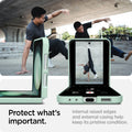ACS06871 - Galaxy Z Flip 5 Case Air Skin in apple mint showing what's important. Internal raised edges and external casing help keep its pristine condition