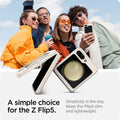 ACS06231 - Galaxy Z Flip 5 Case AirSkin in pearled ivory showing the simple choice for the Z Flip 5. Simplicity is the key. Keep the Flip 5 slim and lightweight