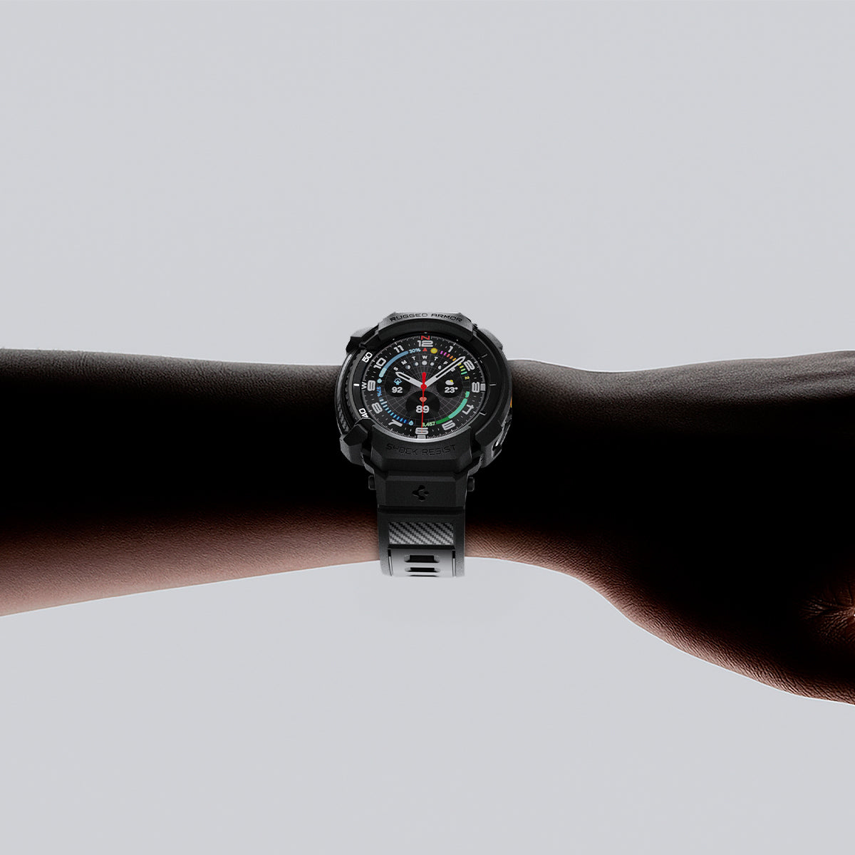 ACS10013 - Galaxy Watch 8 Rugged Armor Pro showing watch on the hand