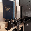 AHP11401 - Clamp Pegboard Side Organizer | LD406 showing adjustable desk clamps and rail attachments securing the organizer to the desktop