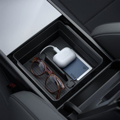 Tesla Series - Armrest Console Organizer Upper Tray | 2-Section