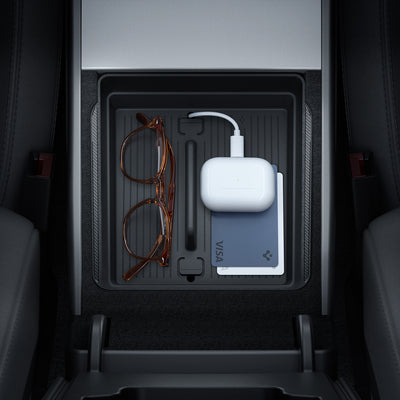 Tesla Series - Armrest Console Organizer Upper Tray | 2-Section