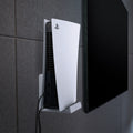 AMP06396 - Playstation 5 Console Mount | VG200 in white showing the console mounted on the wall