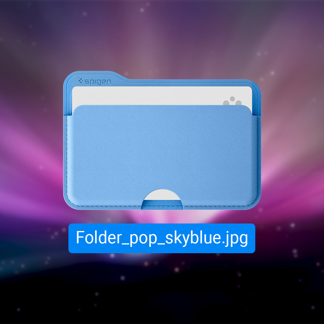 Showing the blue Folder pop mag wallet as though it is a desktop icon