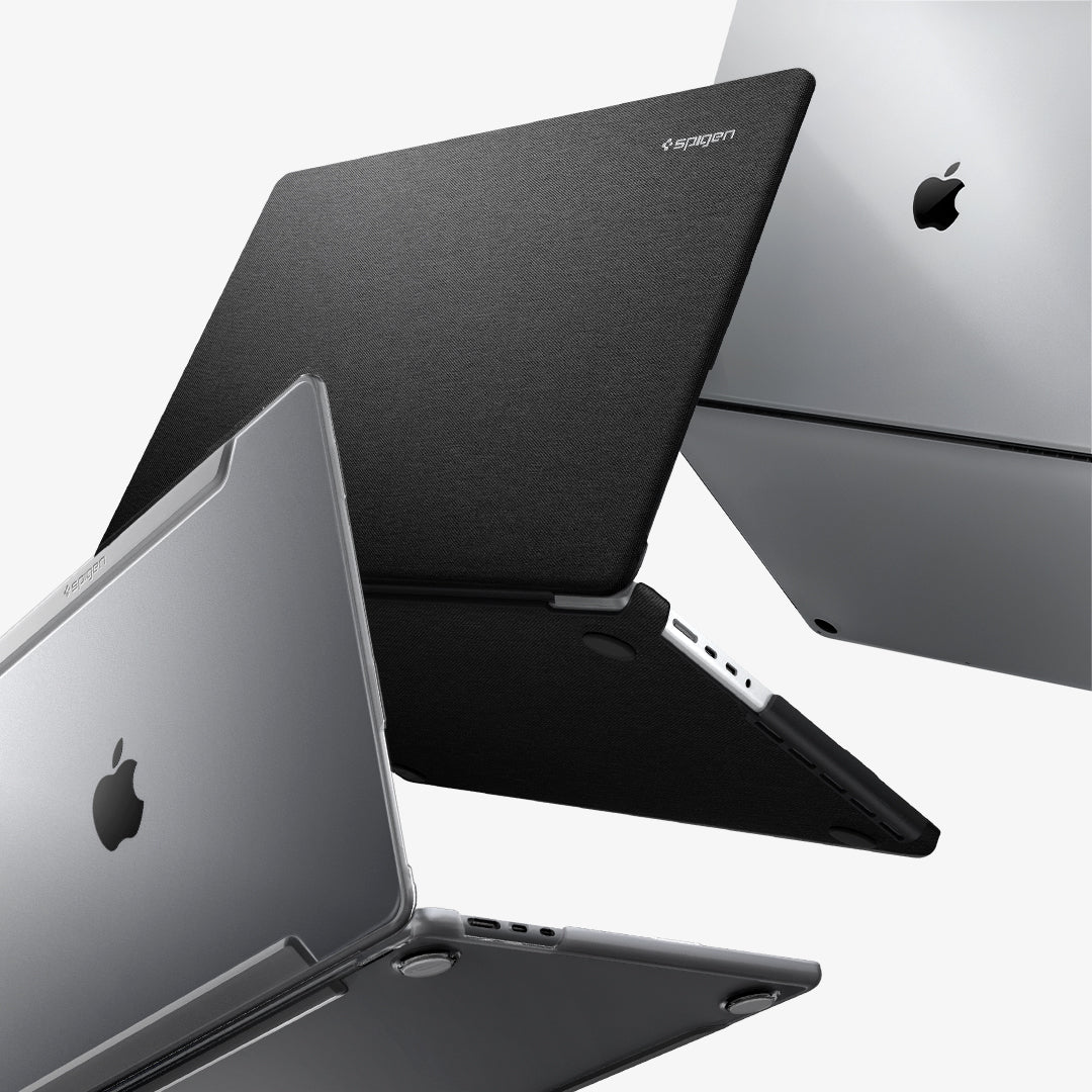 Showing the new MacBook M5 in urban fit and ultra hybrid case
