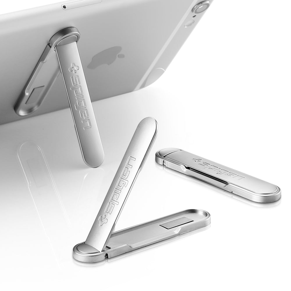 000EM20634 - U100 Universal Kickstand (Metal) in silver showing the different angles of the metal kickstand