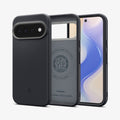 ACS11455 - Pixel 11 Pro XL Nano Pop (Mag Fit) Black Sesame front and back angled views show the slim profile, precise fit, and built in magnetic construction.
