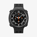 ACS11611 - Galaxy Watch Ultra 2 (47mm) in Matte Black showing front view of a smartwatch with a rugged protective case and textured watch band.
