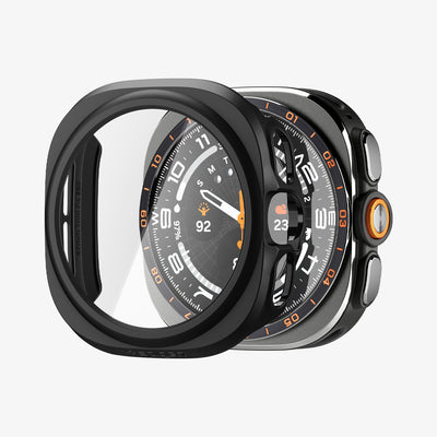 ACS11609 - Galaxy Watch Ultra Series Thin Fit 360 showing the case and screen protector separated in a close-up exploded view