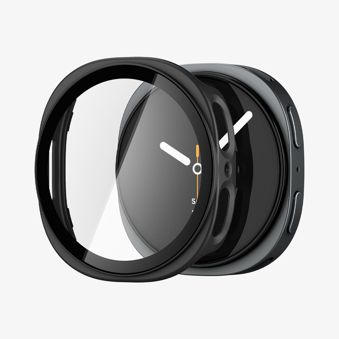 ACS11601 - Galaxy Watch 9 (44mm) Thin Fit 360 showing the case and screen protector separated in a close-up exploded view