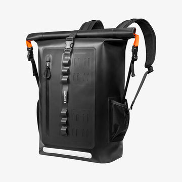 AMP07875 - AquaShield Waterproof Backpack A650 in Black showing the front and side