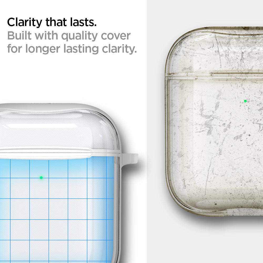 ASD01301 - Apple AirPods 1 / 2 Case Ultra Hybrid in jet white showing the clarity that lasts. Built with quality cover for longer lasting clarity