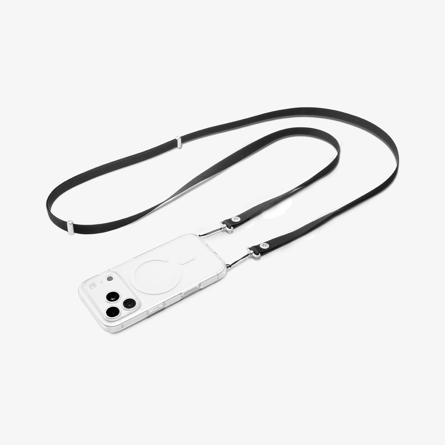 AFA10614 - Spigen Universal Phone Lanyard Strap showing flat lay design with phone attached