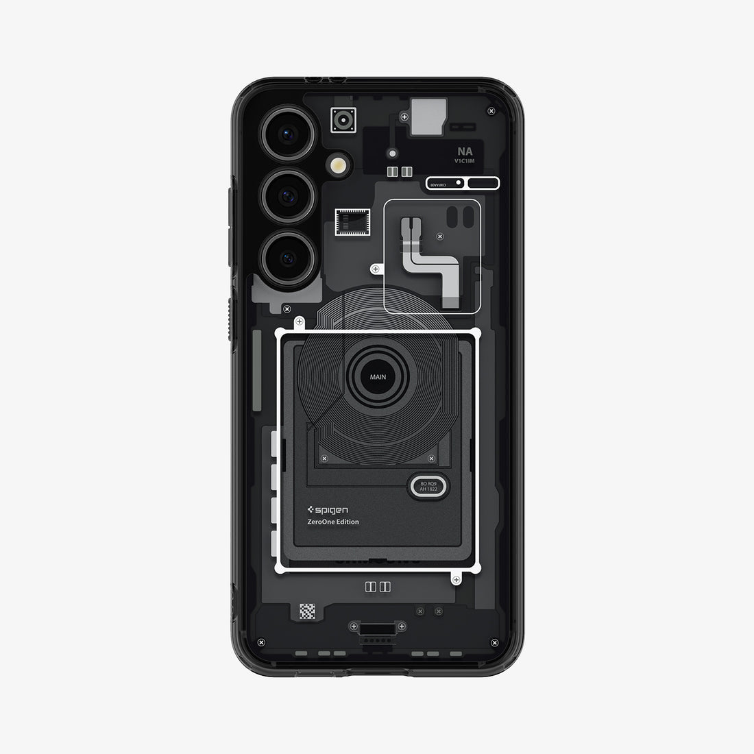 ACS08621 - Galaxy S24 FE Case Ultra Hybrid Zero One in Zero One showing the back