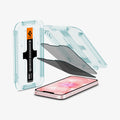 AGL03388 - iPhone 17e Screen Protector EZ FIT GLAS.tR Privacy showing the ez fit alignment tray, two privacy screen protectors and iPhone