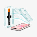 AGL03386 - iPhone 17e Series - EZ Fit GLAS.tR | Sensor Protected showing the ez fit alignment tray, two screen protectors and iPhone