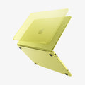 ACS11544 - MacBook Neo 13-inch Air Skin in citrus showing the top shell of the Frost Clear case lifting away from the MacBook to illustrate the two-piece snap-on design