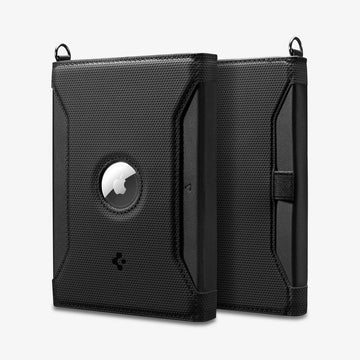 AFA08852 - Passport Holder AirTag in Black showing the front, partial back and sides