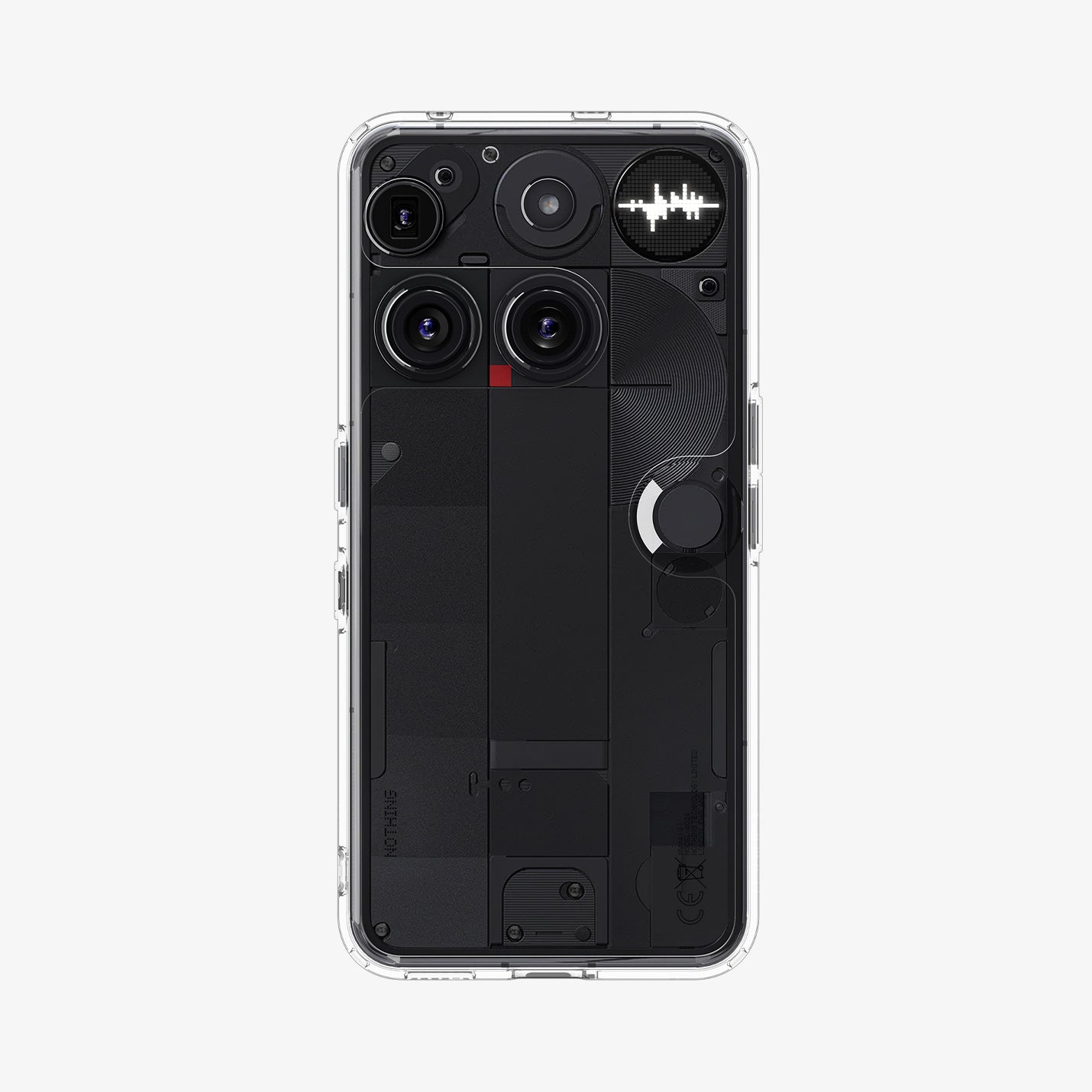 ACS08567 - Nothing Phone (3) Case Ultra Hybrid in Crystal Clear showing the back