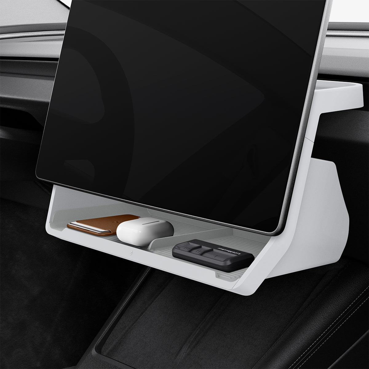 ACP11578 - Tesla Series - Under Screen Organizer | TO227H in White showing side