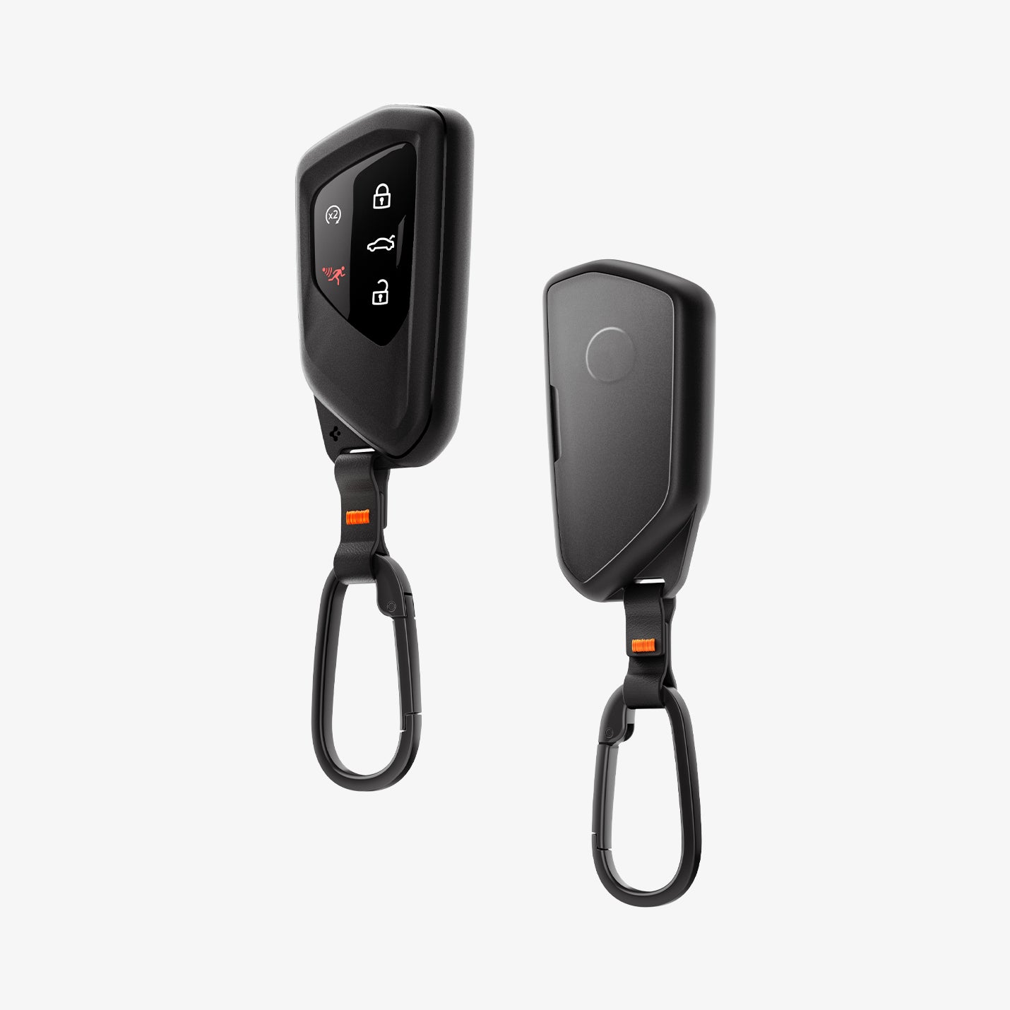 ACS10426 - Volkswagen Key Fob Cover | VK100 in Matte Black showing the front and back. 